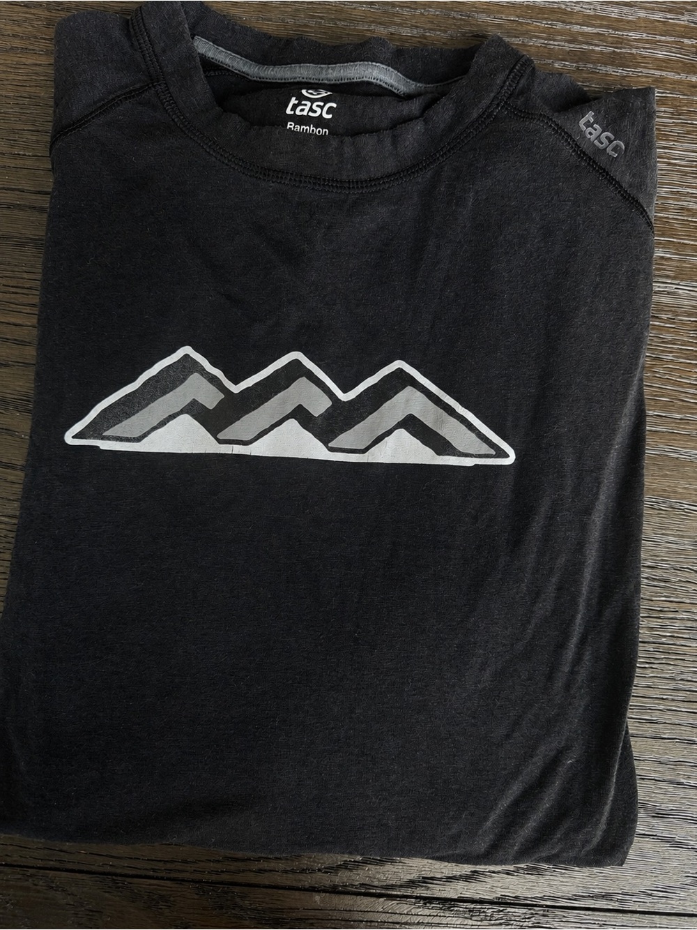 tasc Men’s Black Long Sleeve Mountain Graphic Tee - Rambon